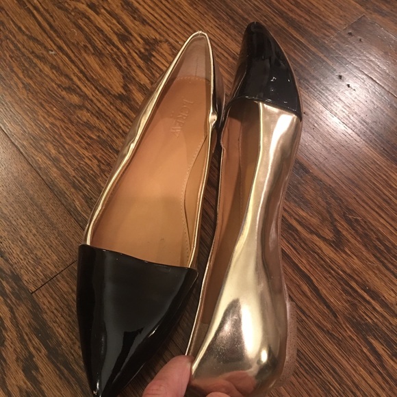 JCrew Gold and Black Patent flats - Picture 3 of 3